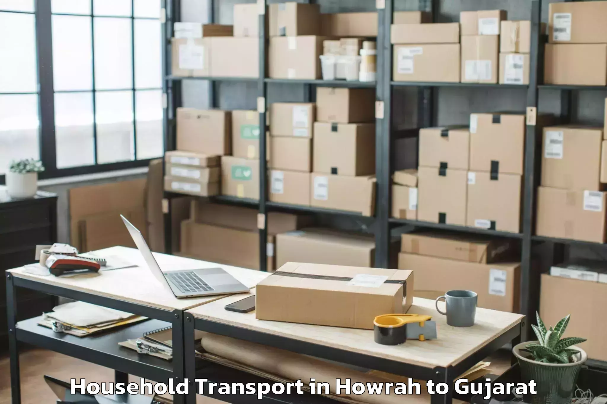 Affordable Howrah to Ahmadabad City Household Transport